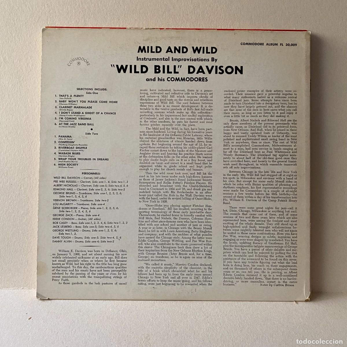 Discos de vinilo: Wild Bill Davison - Mild & Wild (LP) - Foto 2