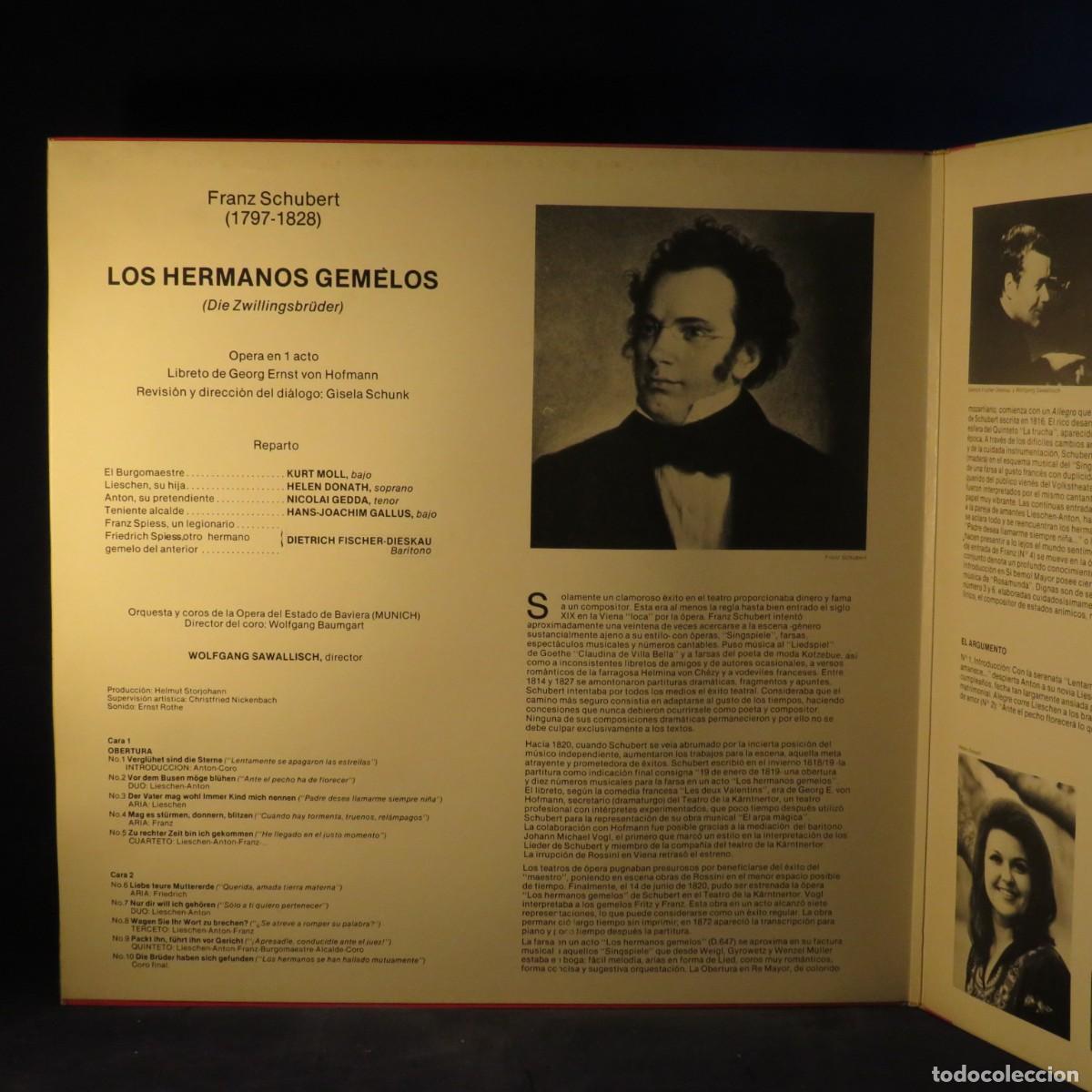 Discos de vinilo: FRANZ SCHUBERT &ndash; LOS HERMANOS GEMELOS - LP - Foto 2
