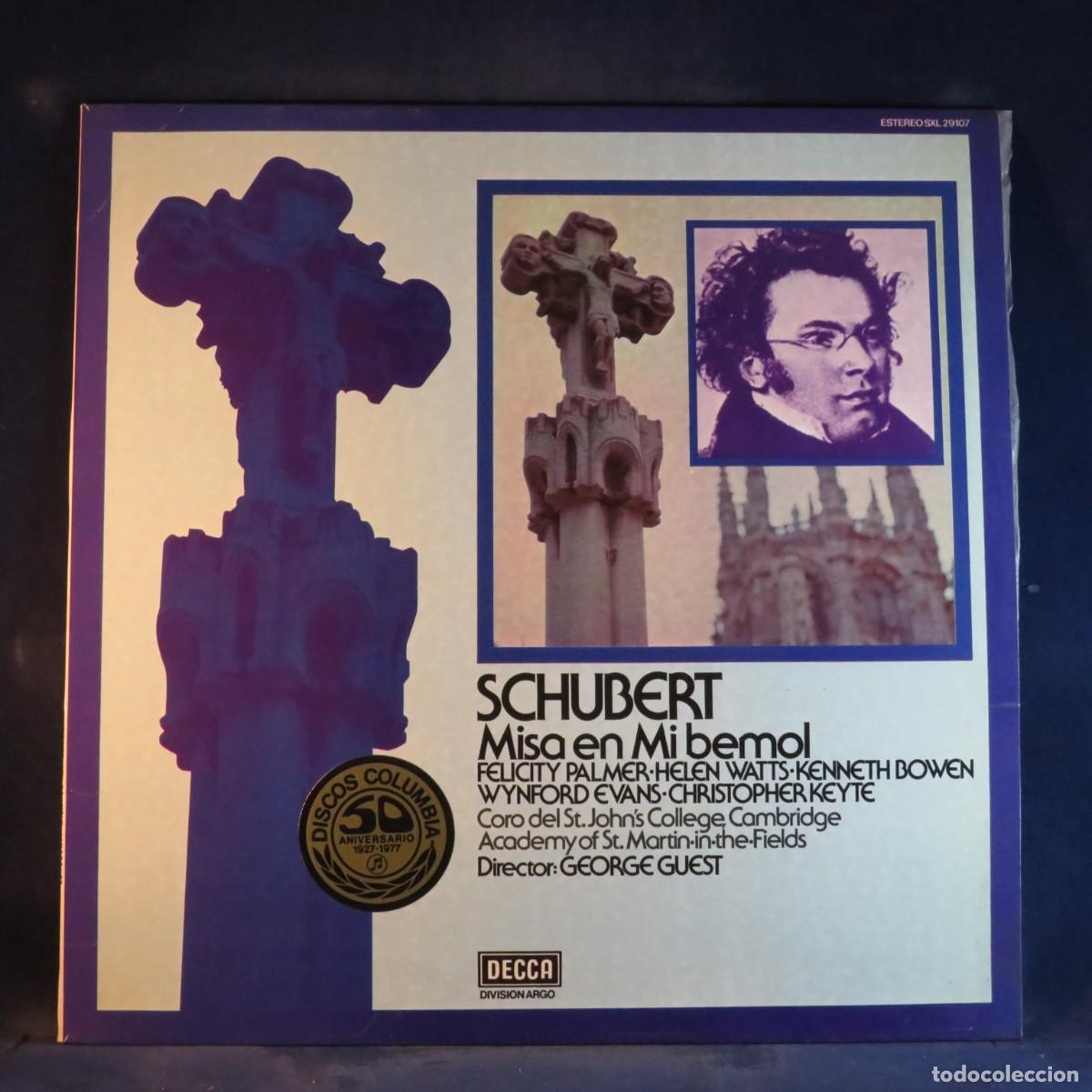 Discos de vinilo: SCHUBERT &ndash; MASS IN E FLAT &middot; GEORGE GUEST & CHOIR OF ST. JOHN'S COLLEGE, CAMBRIDGE - LP
