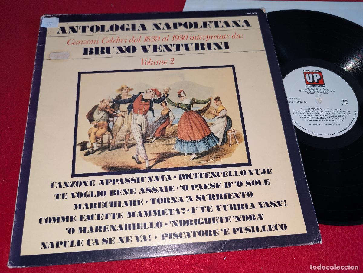 Discos de vinilo: ANTOLOGIA NAPOLETANA Bruno Venturini Canzoni Celebri 1839-1930 Vol.2 LP 1978 ITALY ITALIA