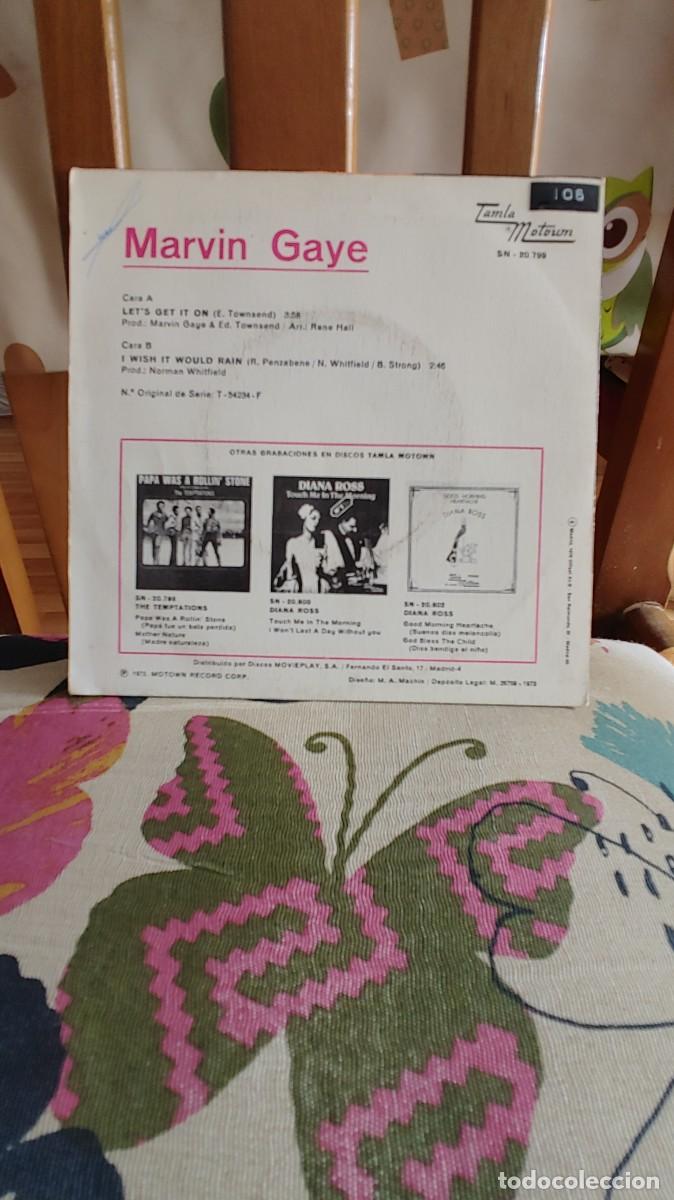 Discos de vinilo: MARVIN GAYE-SINGLE LET`S GET IT ON - Foto 2