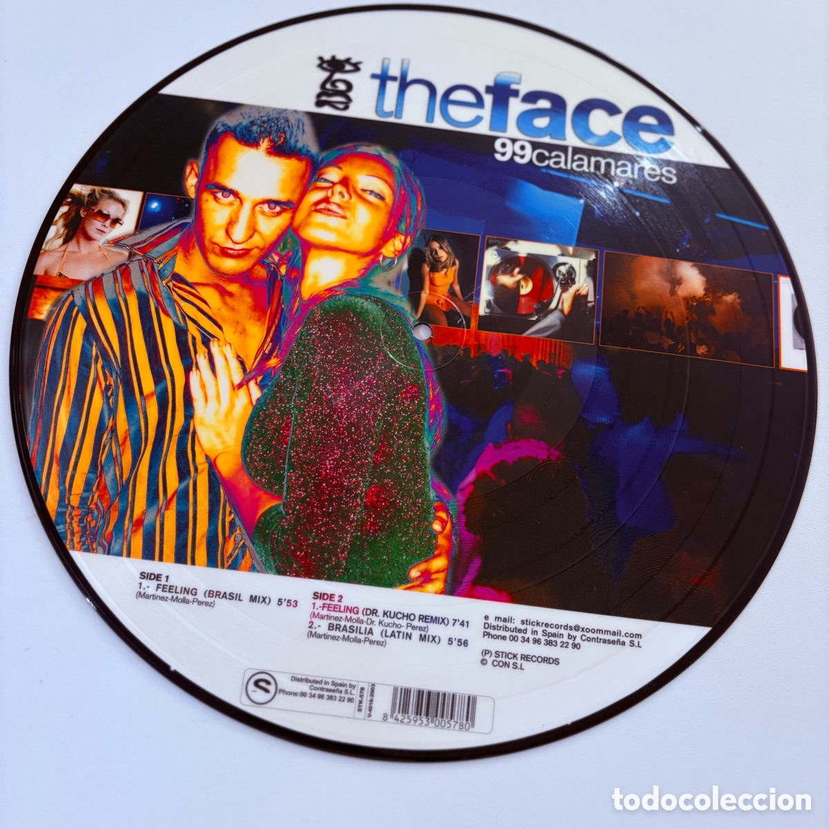 Vinyl-Schallplatten: 12'' maxi picture disc discoteca The Face Feat. V. Perez Feeling del 2003