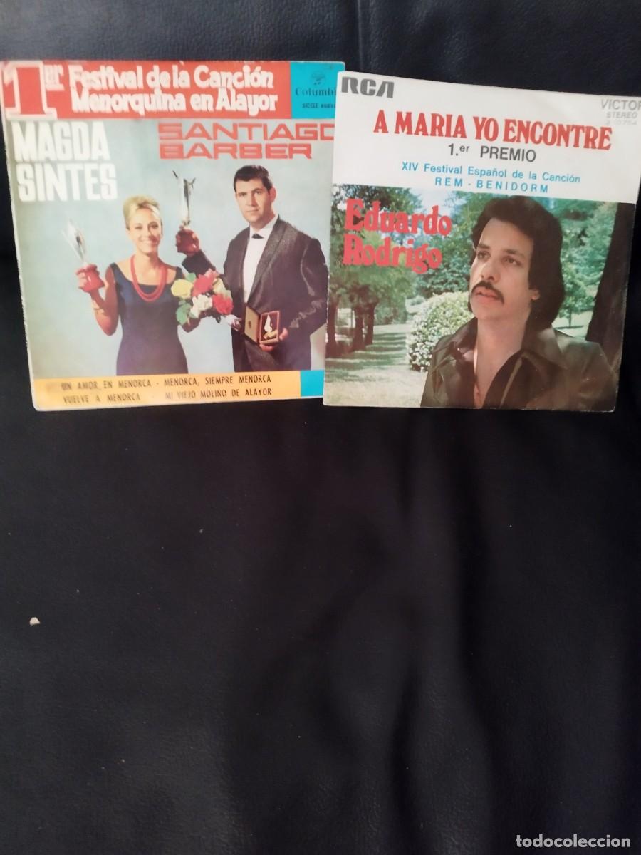 Discos de vinilo: Lote 2 Vinilos Singles / EP: 1er Festival De La Canci&oacute;n Menorquina En Alayor 1964 y Eduardo Rodrigo.