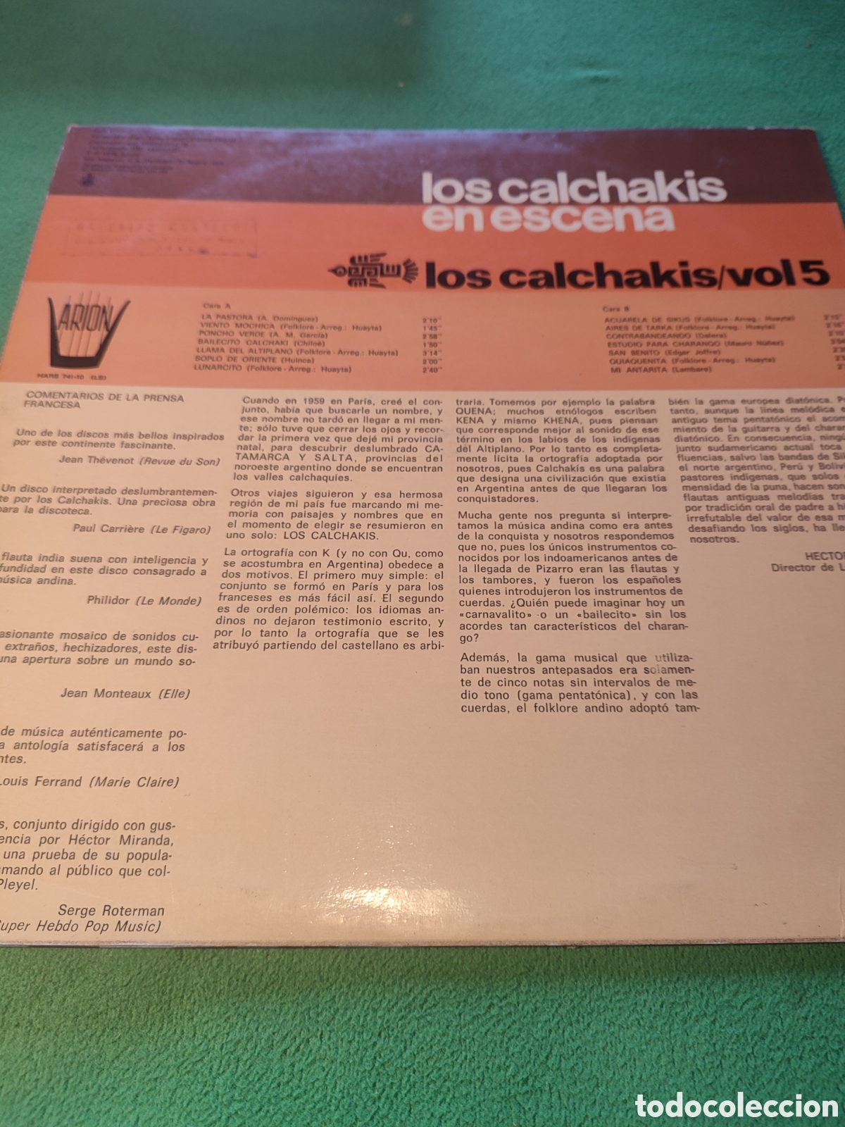 Discos de vinilo: Los Calchakis en escena - Los Calchakis vol 5 - Foto 3