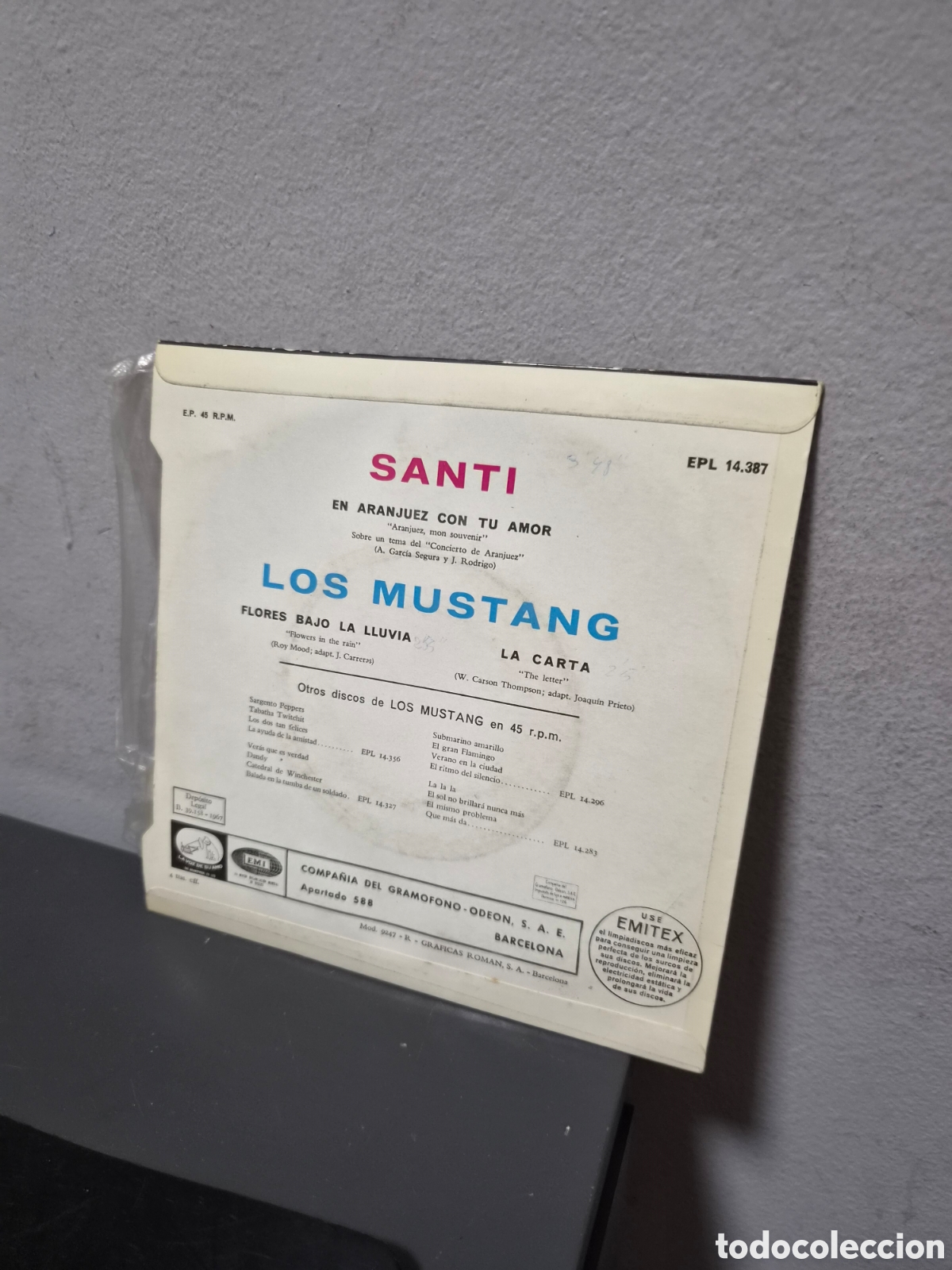 Discos de vinilo: ANTIGUO EP LOS MUSTANG SANTI ORIGINAL - Foto 2