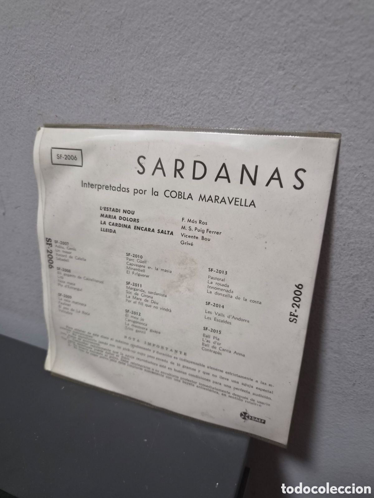 Discos de vinilo: ANTIGUO EP LESTADI NOU SARDANAS ORIGINAL - Foto 2