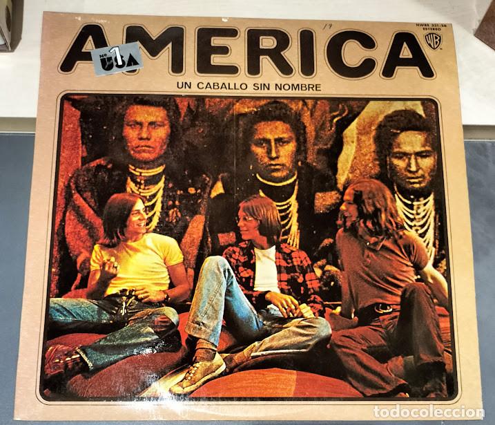 Disques de vinyle: America - Un Caballo Sin Nombre - LP Warner ref. HWBS 321-26. Ed. espa&ntilde;ola 1972.