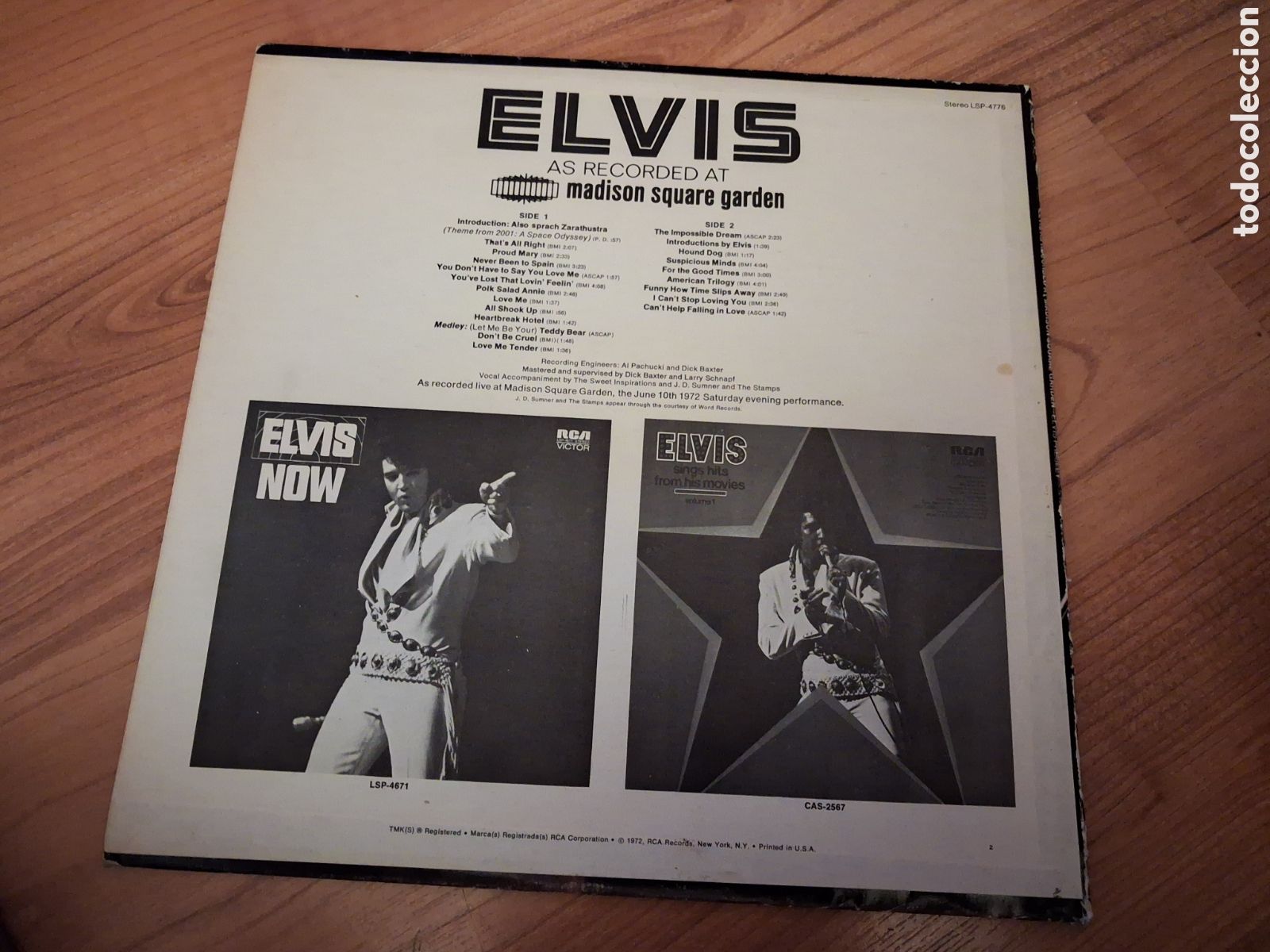 Discos de vinilo: Elvis lp madison square gsrden. Usa - Foto 2