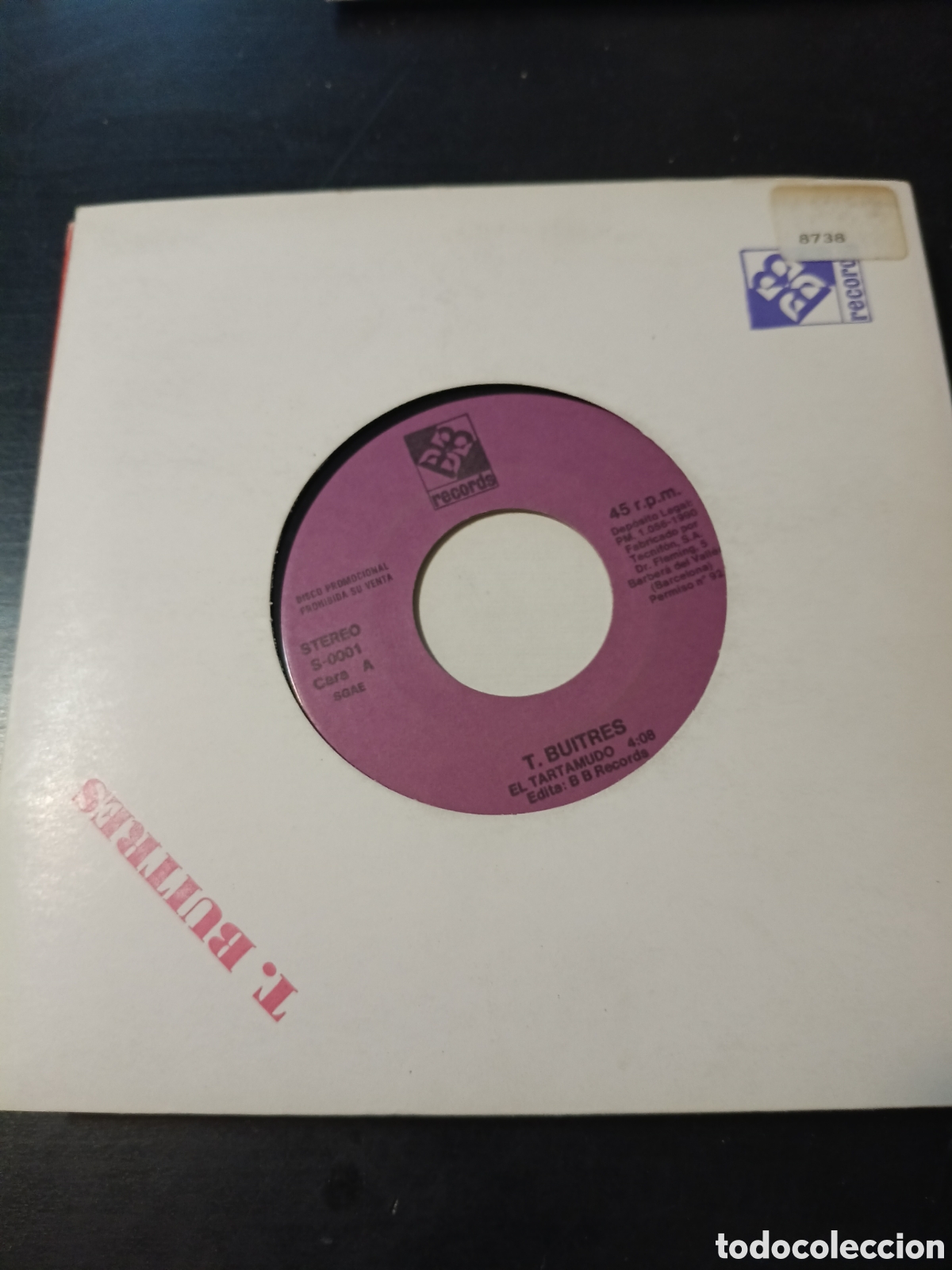Discos de vinilo: T. Buitres &ndash; El Tartamudo. Vinilo 7&rdquo; single promo 1990 Espa&ntilde;a