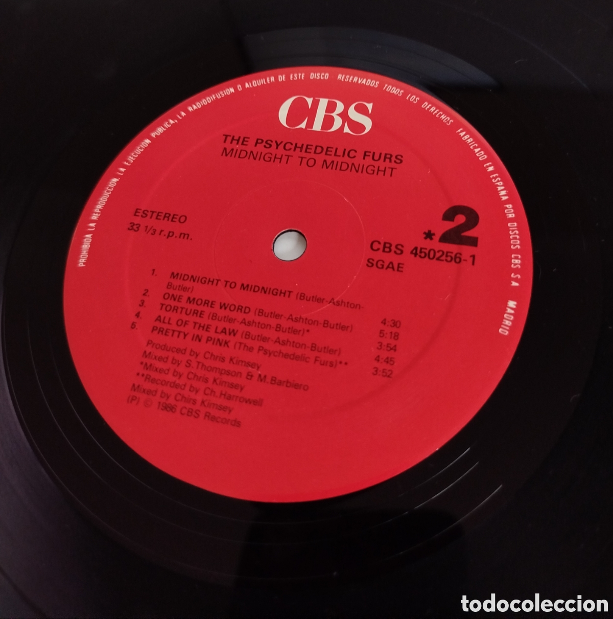 Discos de vinilo: Psychedelic Furs &ndash; Midnight To Midnight - Foto 3