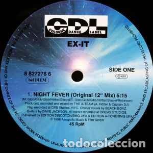 Discos de vinilo: Ex-It - Night Fever (12&rdquo;) Label:CDL - Cologne Dance Label Cat#: 8 827276