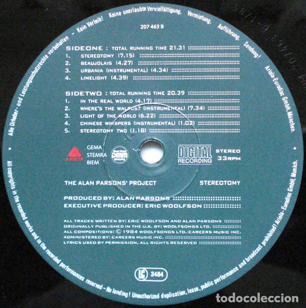 Discos de vinilo: The Alan Parsons Project, Stereotomy - LP - Foto 4