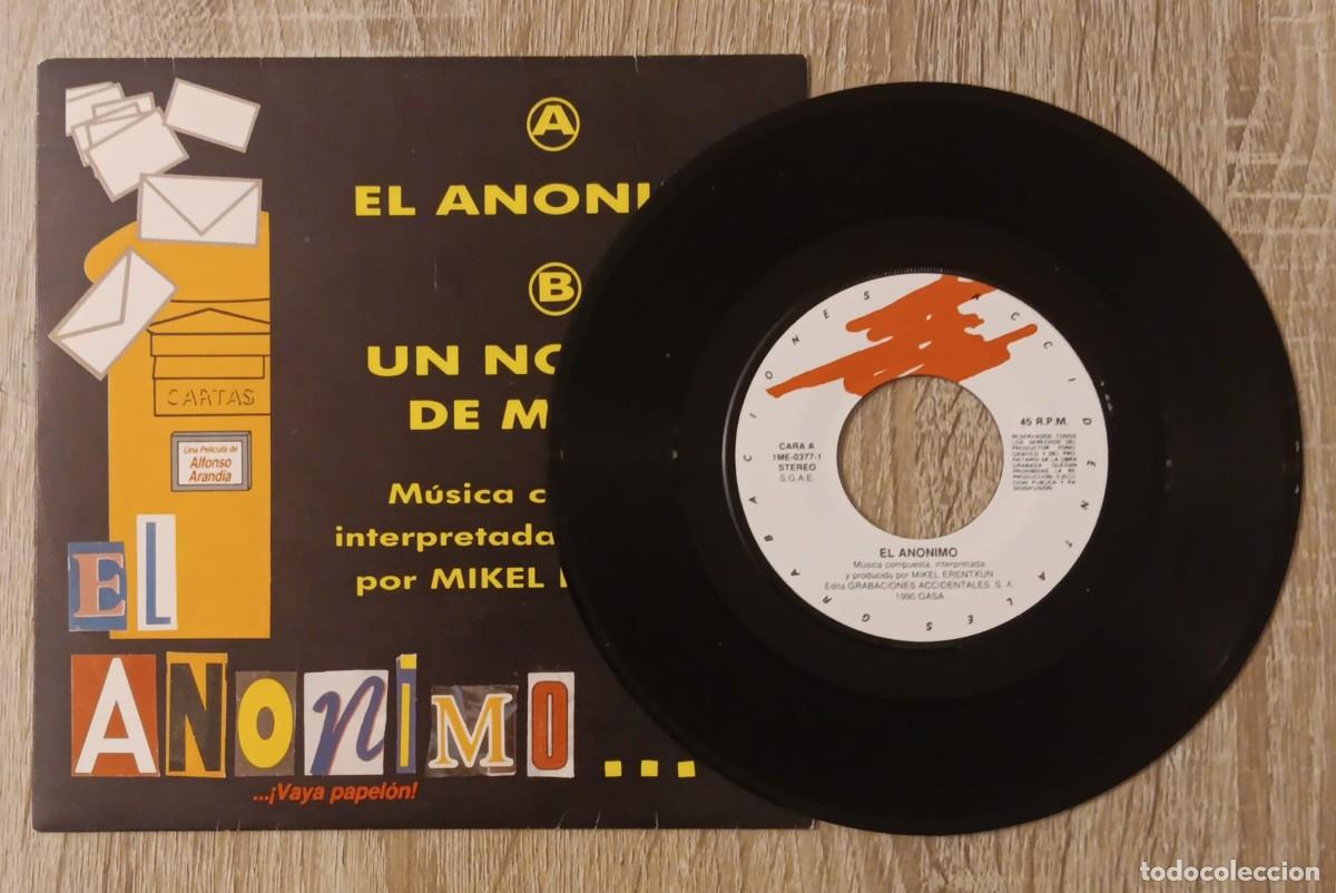 Discos de vinilo: DISCO DE VINILO LP SINGLE EL ANONIMO UN NOMBRE DE MUJER MIKEL ERENTXUN GRABACIONES ACCIDENTALES 1990