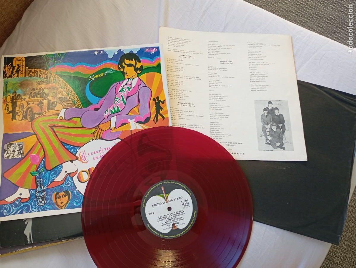 Vinyl-Schallplatten: LP ORIG JAP&Oacute;N RED VINYL THE BEATLES A COLLECTION OF BEATLES OLDIES insert ex/VG+