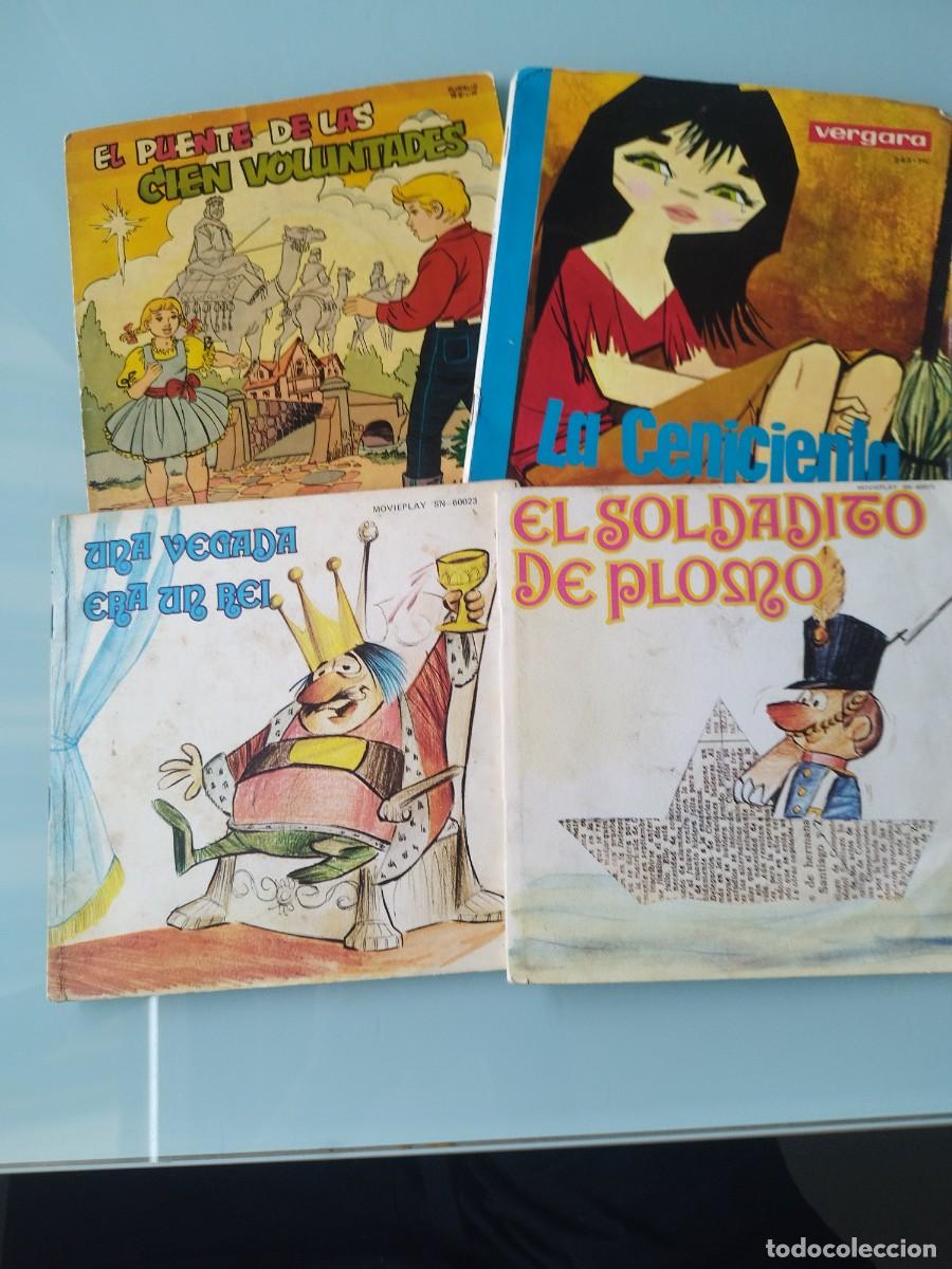 Discos de vinilo: Lote 4 Discos Vinilo Cuentos Infantiles Vintage A&ntilde;os 60/70 - Cenicienta, Soldadito Plomo y m&aacute;s.