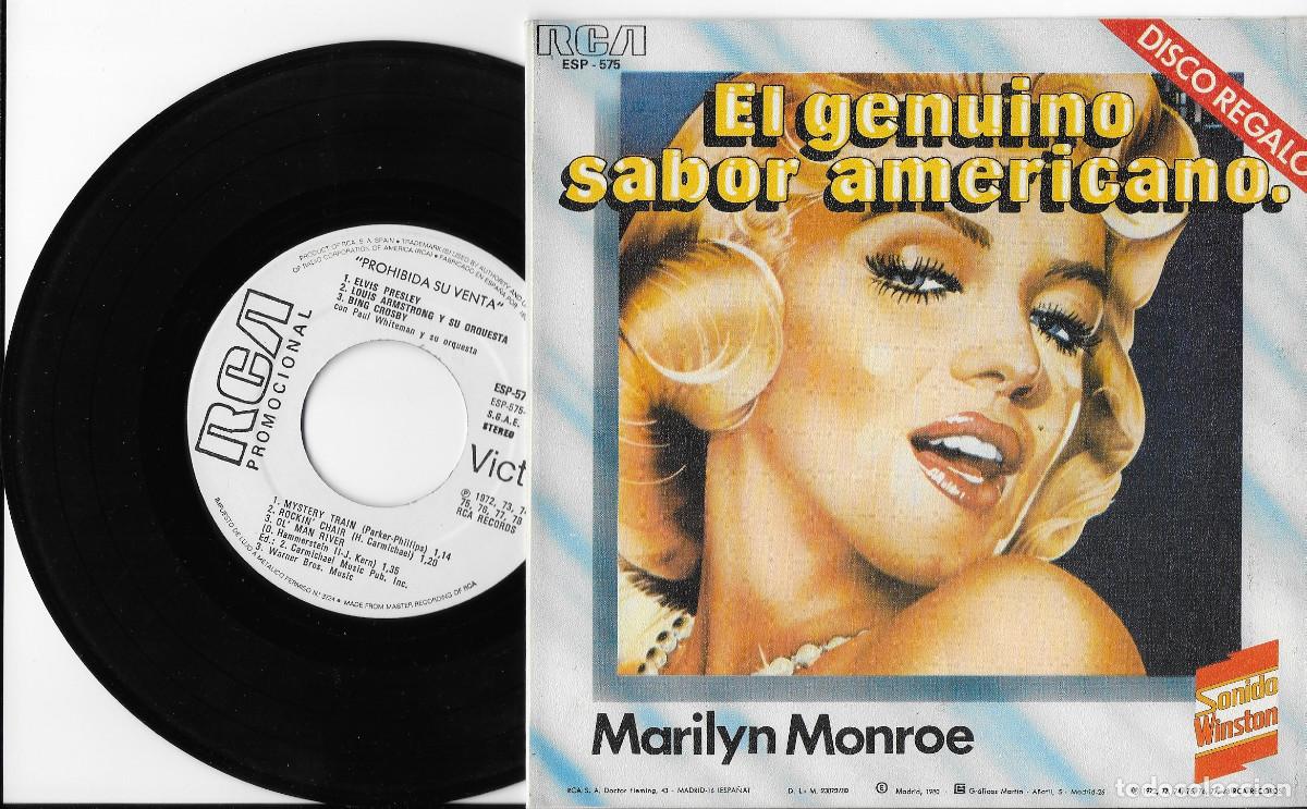Disques de vinyle: MARILYN MONROE ELVIS PRESLEY WAYLON JENNINGS 7&rdquo; SPAIN EP 45 PROMO GENUINO SABOR AMERICANO WINSTON !!