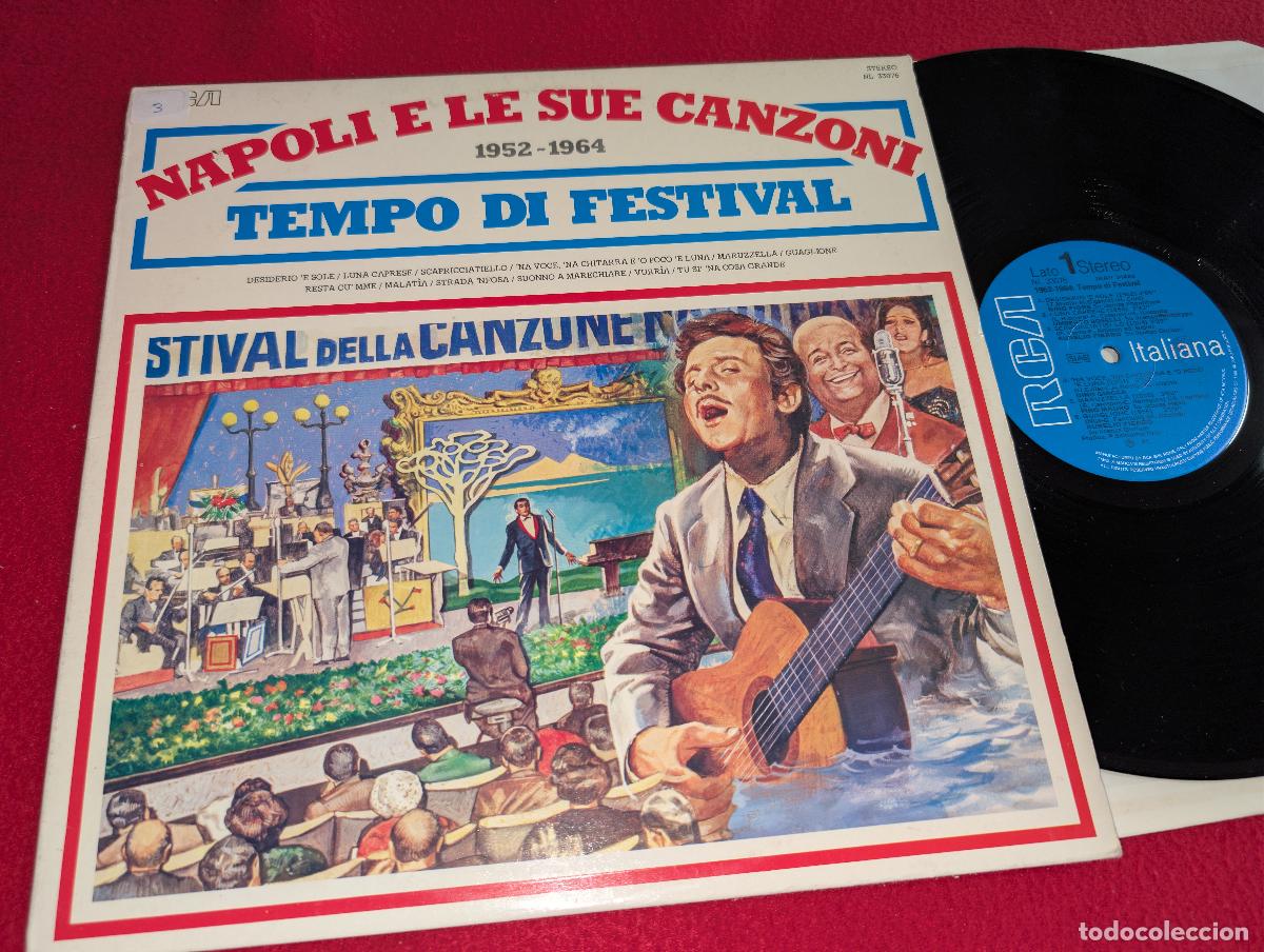 Discos de vinilo: TEMPO DI FESTIVAL Napoli sue canzoni 1952-1964 LP RCA 1981 ITALY Modugno+Gallo+Martino+Giacca++
