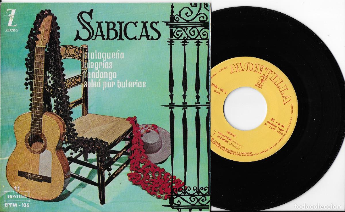 Discos de vinilo: SABICAS 7&rdquo; SPAIN EP 45 MALAGUE&Ntilde;A ALEGRIAS FANDANGO SOLE&Aacute; BULERIAS SINGLE VINILO GUITARRA FLAMENCO !!