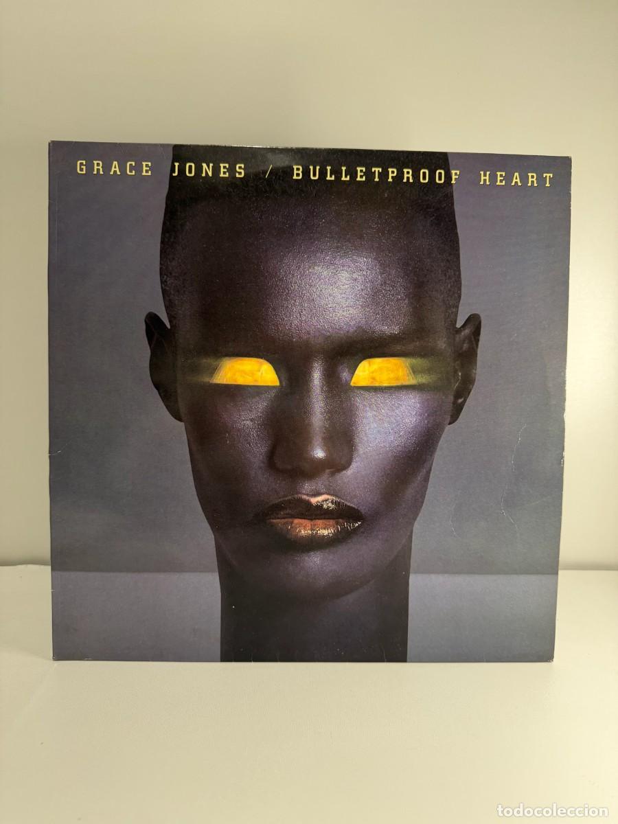 Vinyl records: GRACE JONES (LP) BULLETPROOF HEART - A&Ntilde;O 1989 - ENCARTE CON CREDITOS