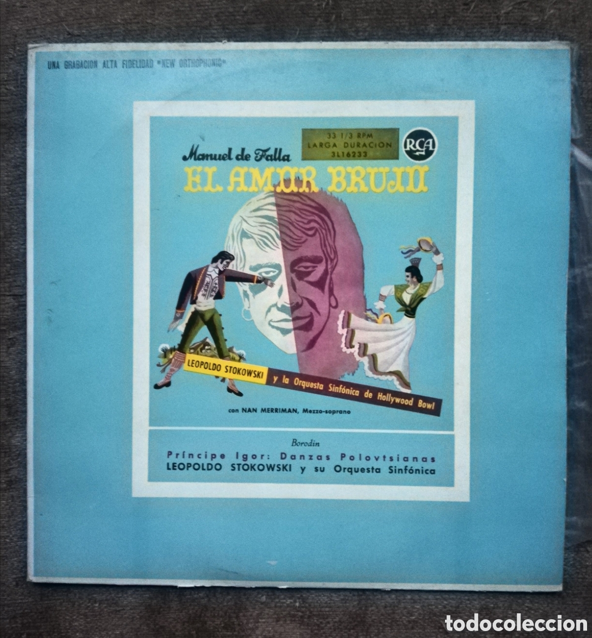 Disques de vinyle: Manuel de Falla - El amor brujo. Borodin - Danzas Polovtsianas. Leopold Stokowski orquesta Hollywood