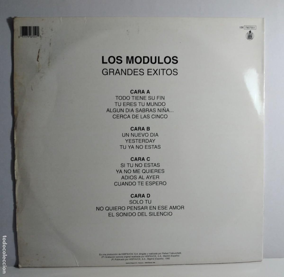 Discos de vinilo: Vinilo: MODULOS -GRANDES EXITOS, Doble LP - 1992 - HISPAVOX - Foto 2