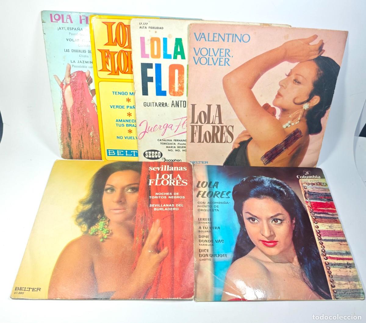 Discos de vinilo: LOLA FLORES &ndash; LOTE DE 6 DISCOS EP VINILO 45 RPM &ndash; COLUMBIA, BELTER Y SEECO &ndash; COPLA Y FLAMENCO &ndash; EDIC