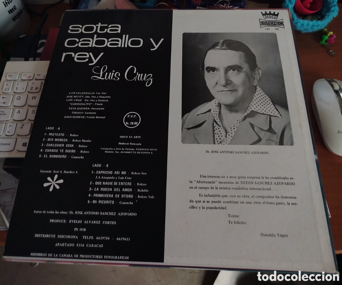 Discos de vinilo: Luis cruz - Sota, caballo y rey - Foto 2