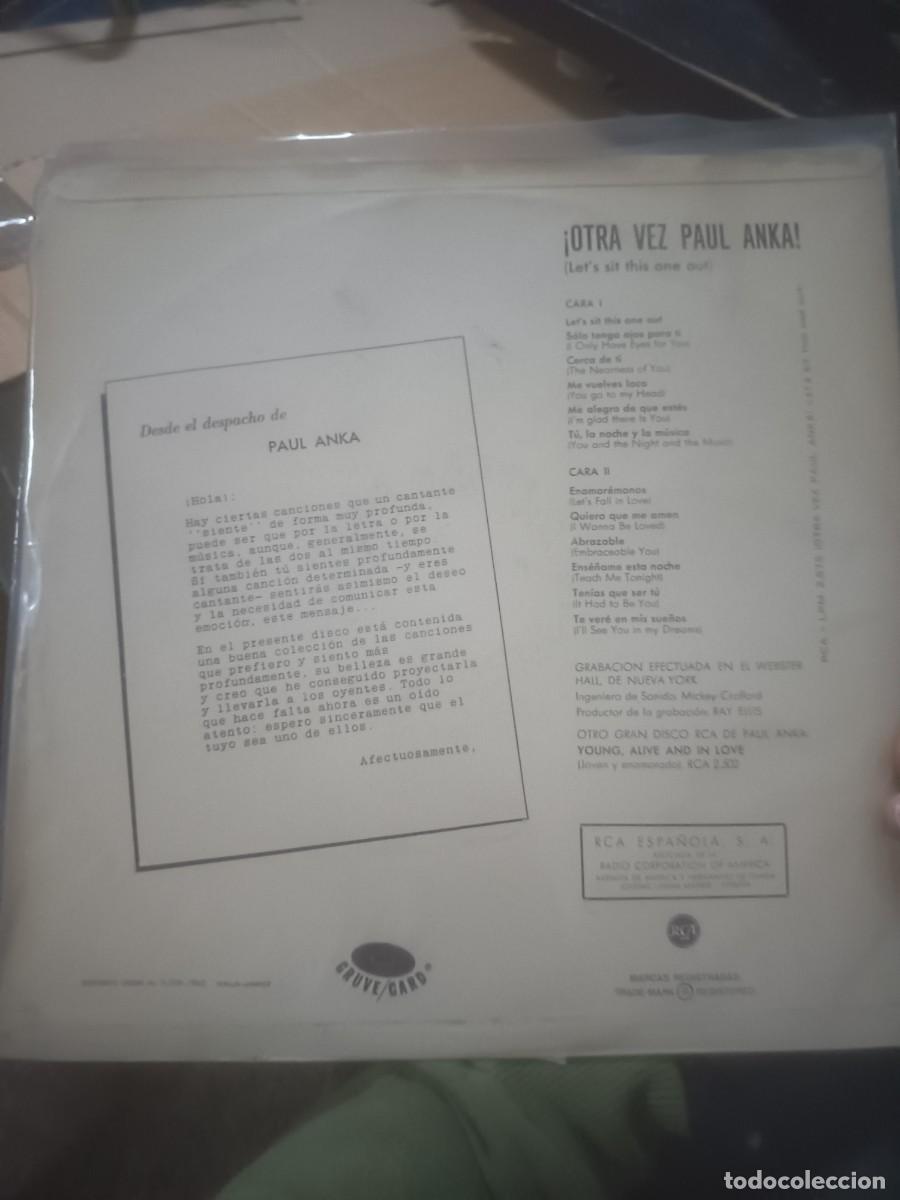 Discos de vinilo: DISCO LP OTRA VEZ PAUL ANKA - Foto 2