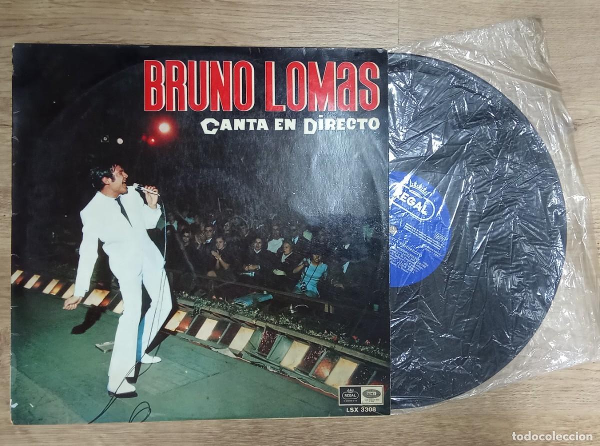 Discos de vinilo: Bruno Lomas canta en directo. Firma y dedicatoria del artista