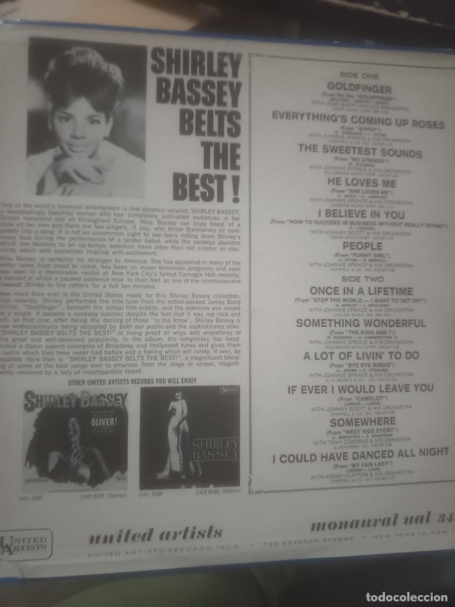Discos de vinilo: DISCO LP SHIRLEY BASSEY,( Usa) - Foto 3