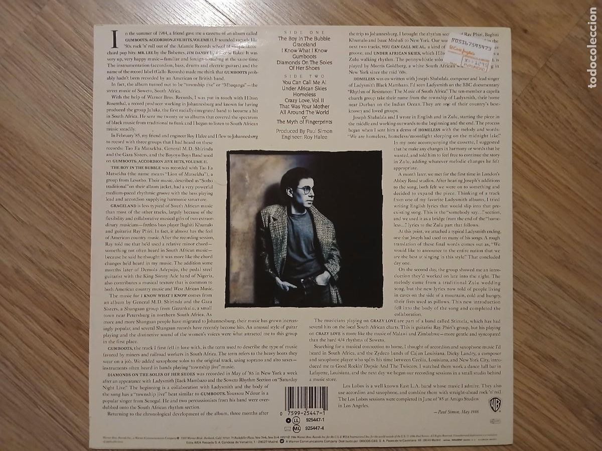 Discos de vinilo: Paul Simon - Graceland - Foto 2