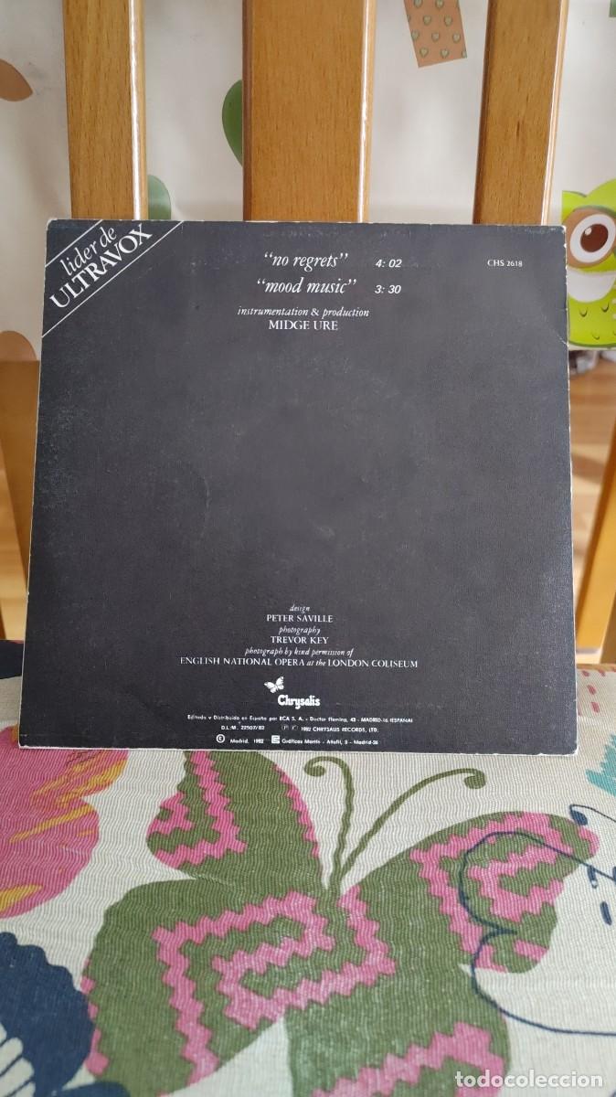 Discos de vinilo: MIDGE URE-SINGLE NO REGRETS-ULTRAVOX - Foto 2