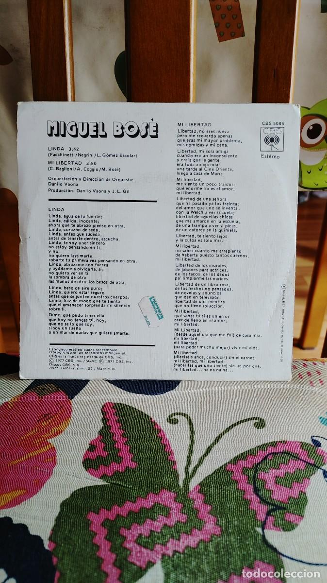 Discos de vinilo: MIGUEL BOSE-SINGLE LINDA-NUEVO - Foto 2