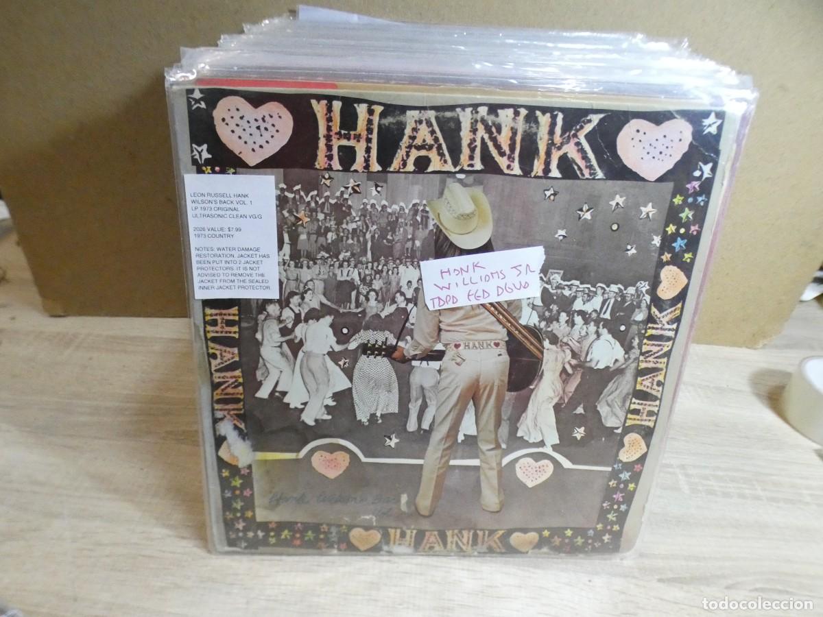 Discos de vinilo: ARKANSAS1980 CAJJ796 VINILO LEVE USO CORRECTO HANK WILLIAMS JR TAPA FEA AGUA