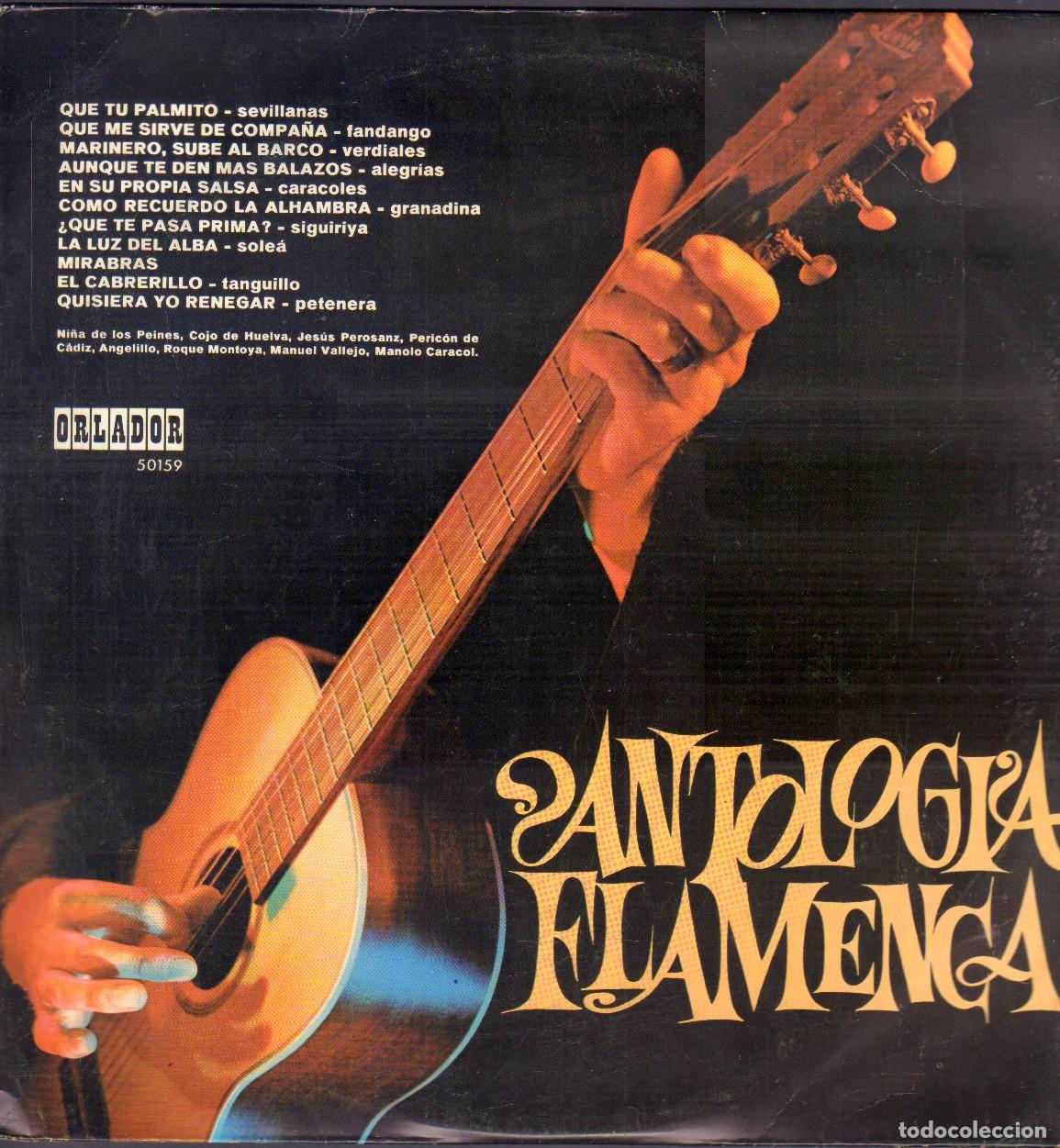 Discos de vinilo: ANTOLOGIA FLAMENCA - SEVILLANAS, FANDANGO, VERDIALES, PETENERA.../ LP ORLADOR 1968 RF-26978