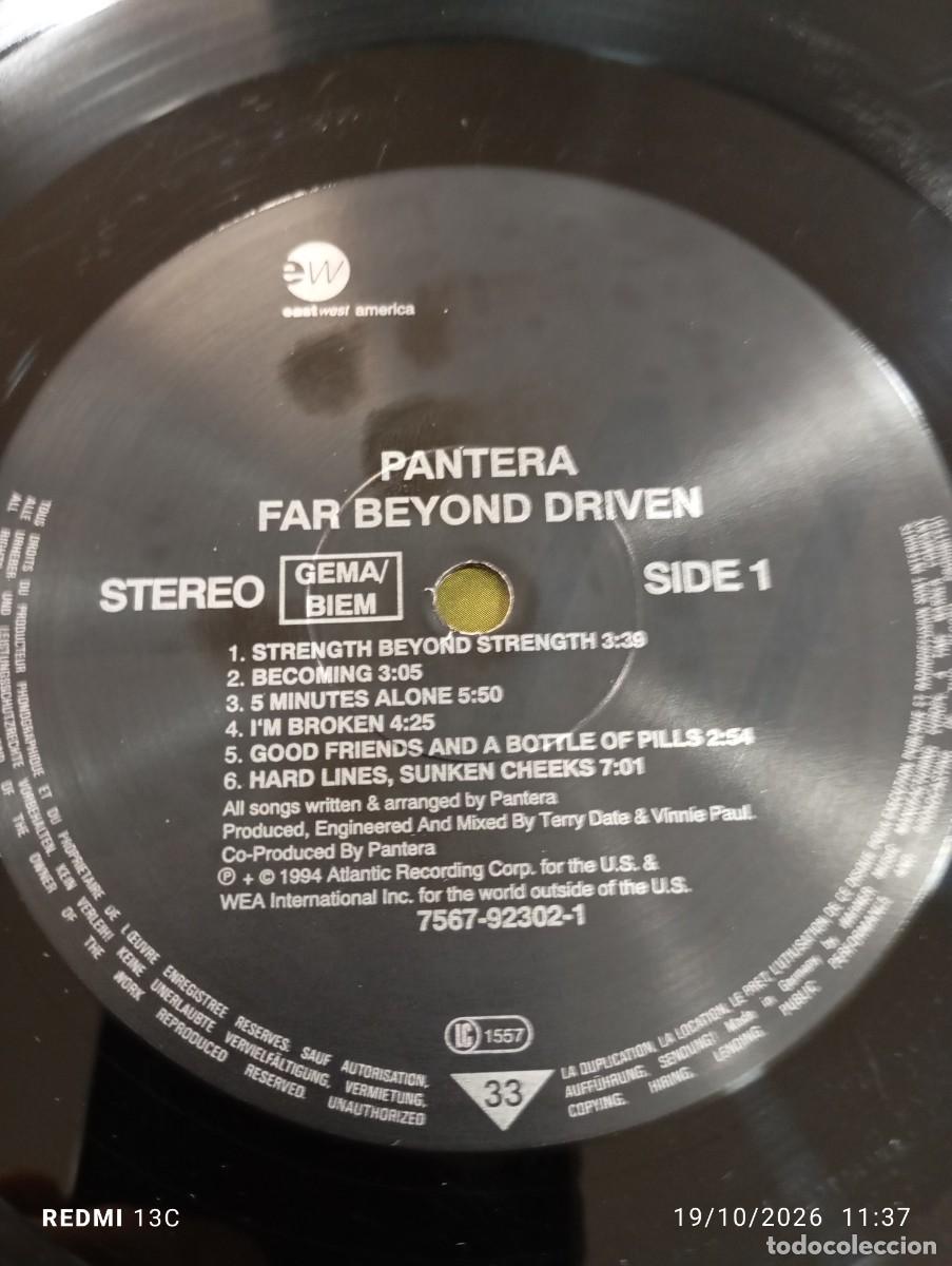 Discos de vinilo: Lp - Pantera &lrm;&ndash; Far Beyond Driven - Edicion Europea del 94 - - Foto 3