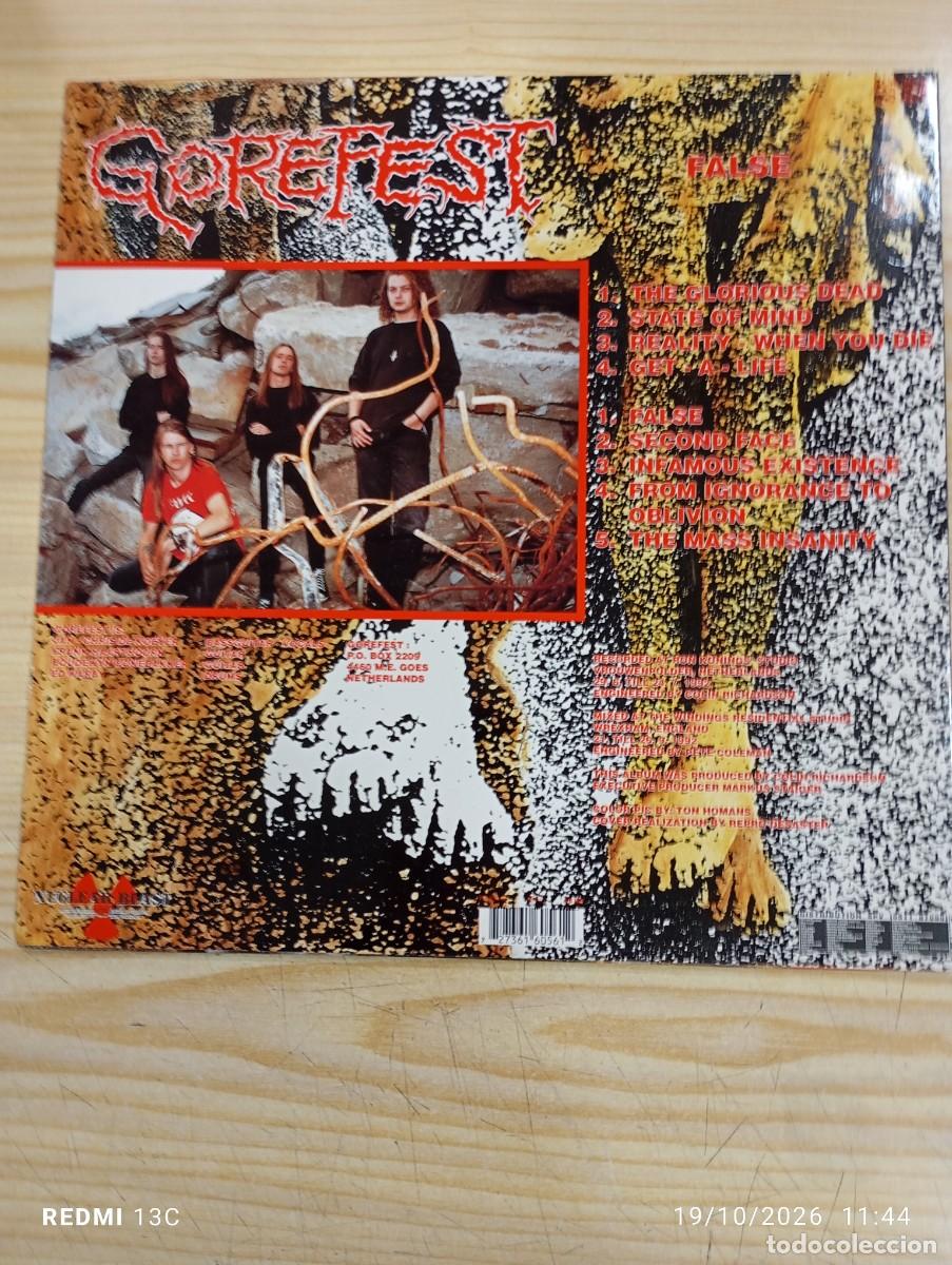 Discos de vinilo: Lp - Gorefest &lrm;&ndash; False - Edicion Germana original 1992 - Vinilo Amarillo - Nuclear Blast - Foto 5