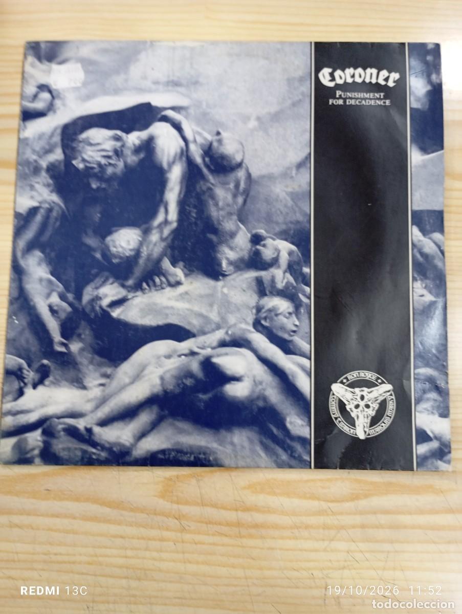 Discos de vinilo: Lp - Coroner &lrm;&ndash; Punishment For Decadence - Edicion Germana 1988 - Leer descripcion