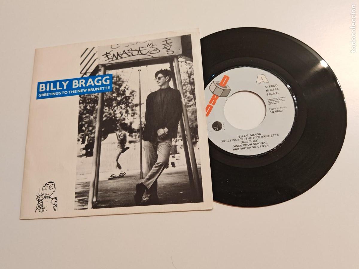 Discos de vinilo: BILLY BRAGG Greetings to the New Brunette 7&rdquo; SINGLE VINILO PROMO DEL A&Ntilde;O 1989 ESPA&Ntilde;A 2 TEMAS