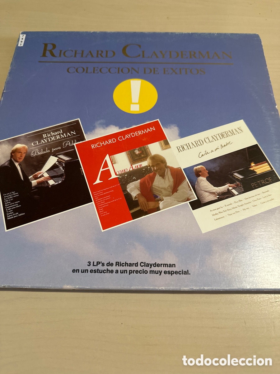 Discos de vinilo: VIN7497 pack de 3 richard clayderman colecci&oacute;n de &eacute;xitos vinilo segunda mano