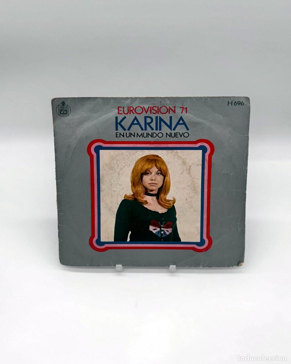 Discos de vinilo: Karina En Un Mundo Nuevo Single Vinilo 7&rdquo; Eurovision 1971 Hispavox