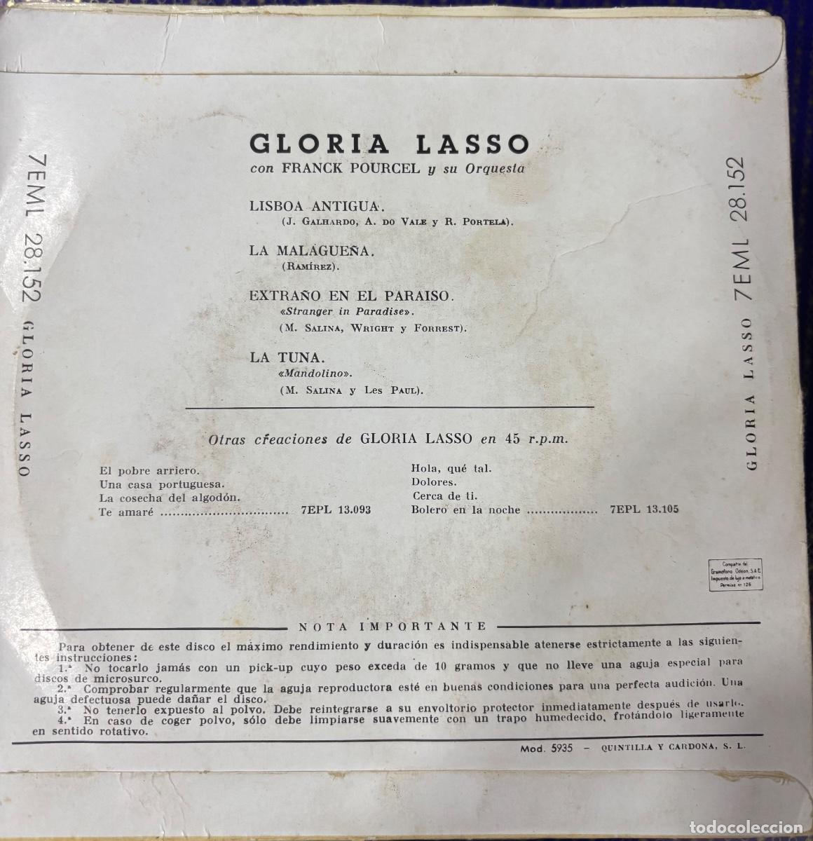 Discos de vinilo: Gloria Lasso : Lisboa antigua &hellip; - Foto 2