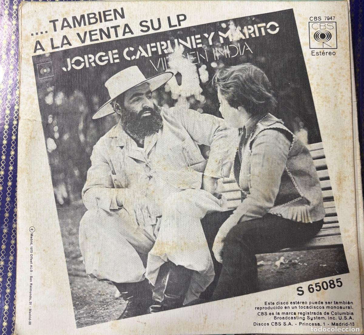 Discos de vinilo: JORGE CAFRUNE Y MARITO-VIRGEN INDIA - Foto 2