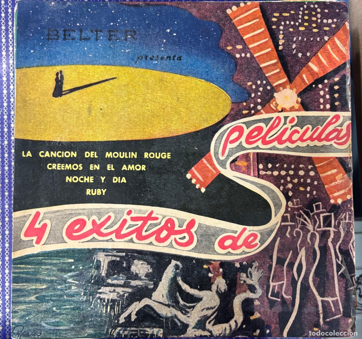 Discos de vinilo: 4 exitos de pel&iacute;culas,. canci&oacute;n del moulin rouge