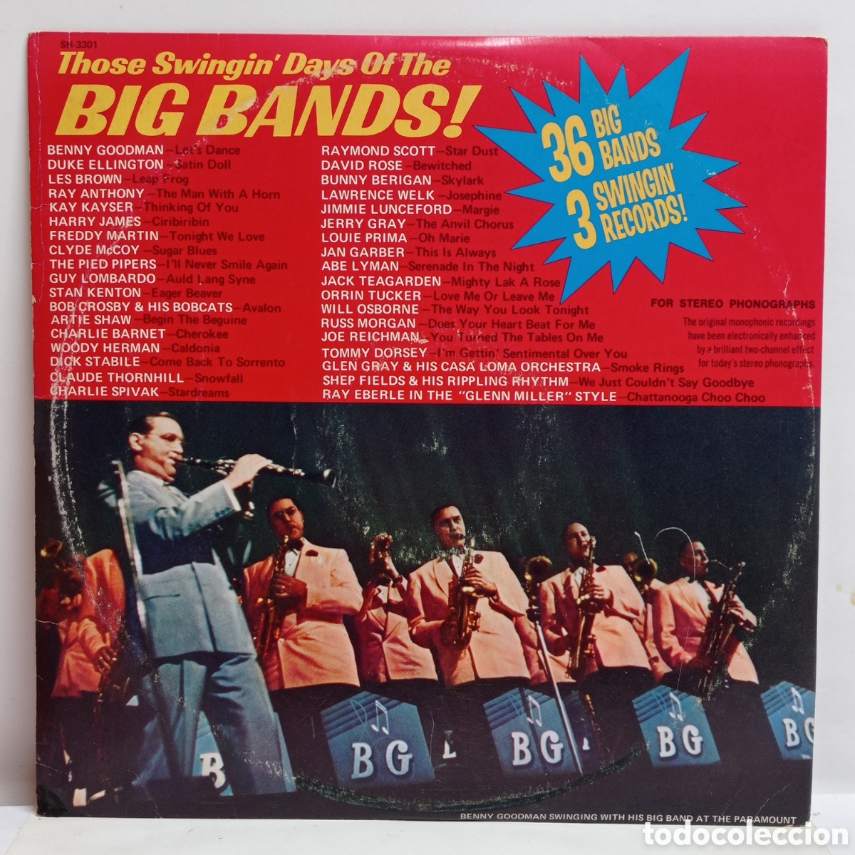 Discos de vinilo: VV.AA. THOSE SWINGIN' DAYS OF THE BIG BANDS (3LP SHOWCASE, EEUU, NO GATEGOLD)