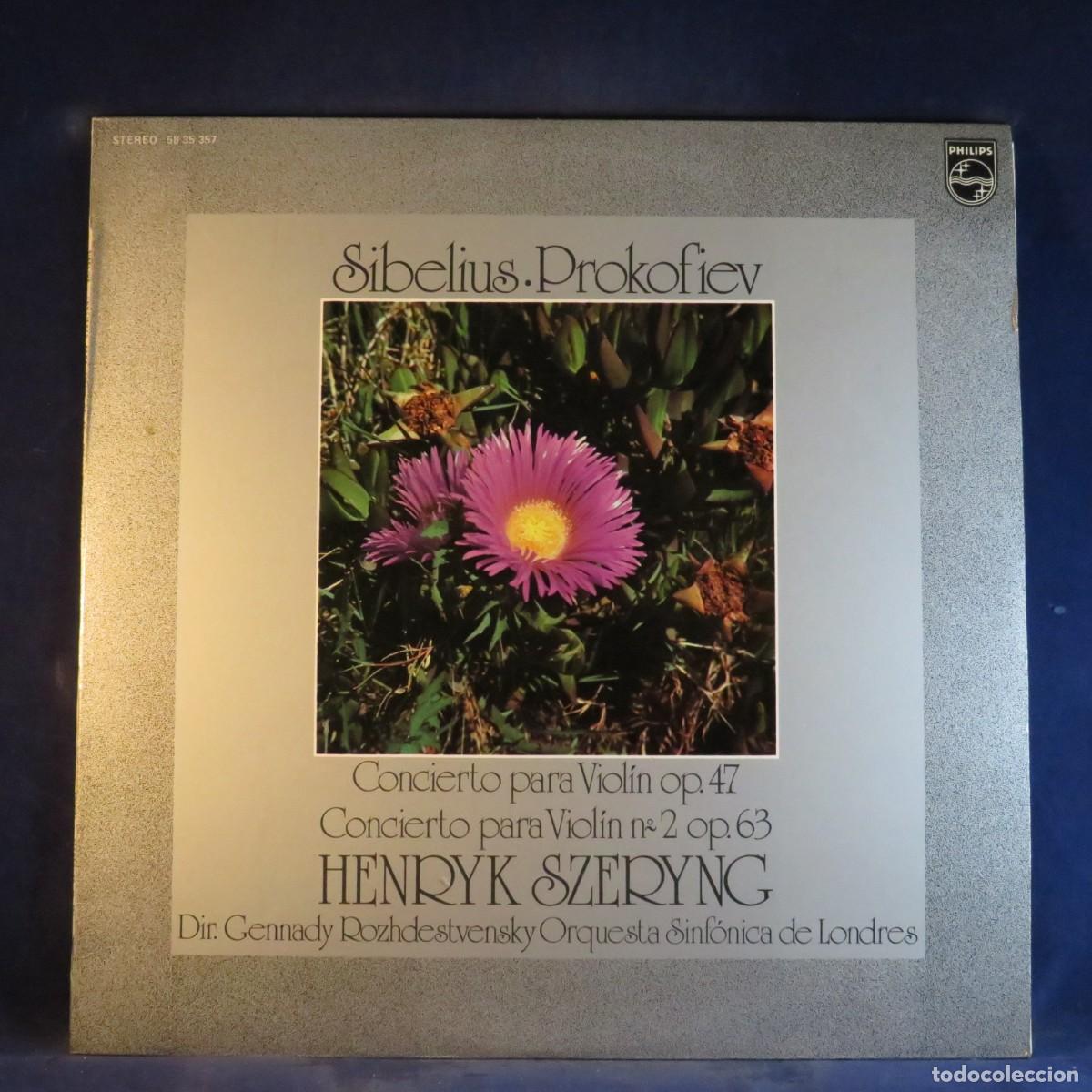 Discos de vinilo: SIBELIUS, PROKOFIEV / SZERYNG, SINF&Oacute;NICA DE LONDRES, ROZHDESTVENSKY - CONCIERTOS PARA VIOL&Iacute;N - LP