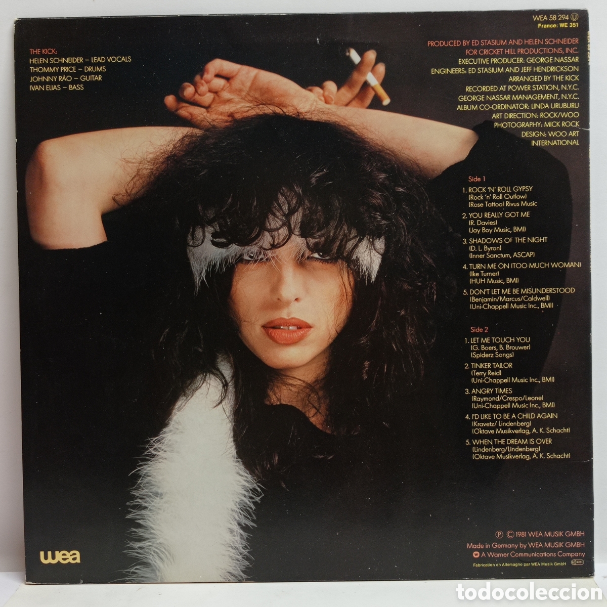 Discos de vinilo: HELEN SCHNEIDER, WITH THE KICK (WEA 1981) - Foto 2