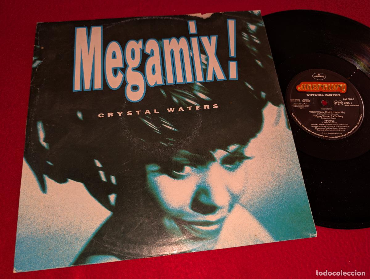 Discos de vinilo: CRYSTAL WATERS Megamix. Makin happy/Gypsy woman +2 12'' MX 1991 Mercury