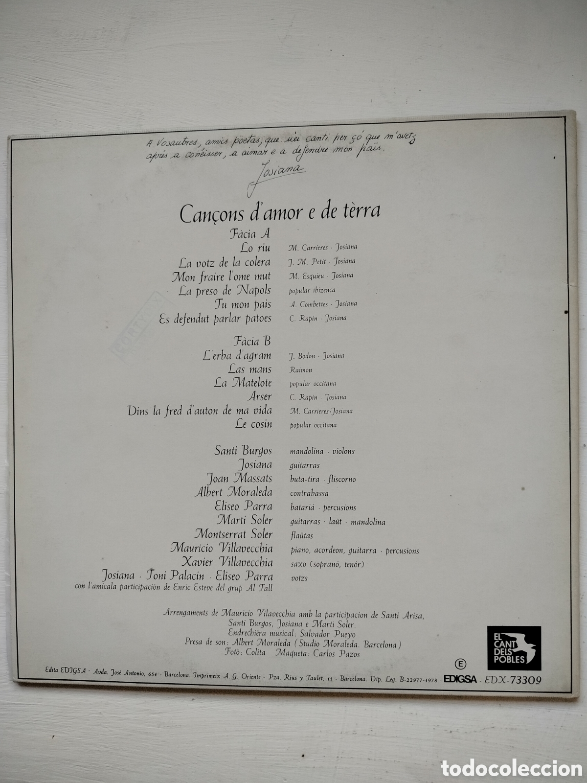 Discos de vinilo: Josiana LP 1978 Edigsa - Foto 2