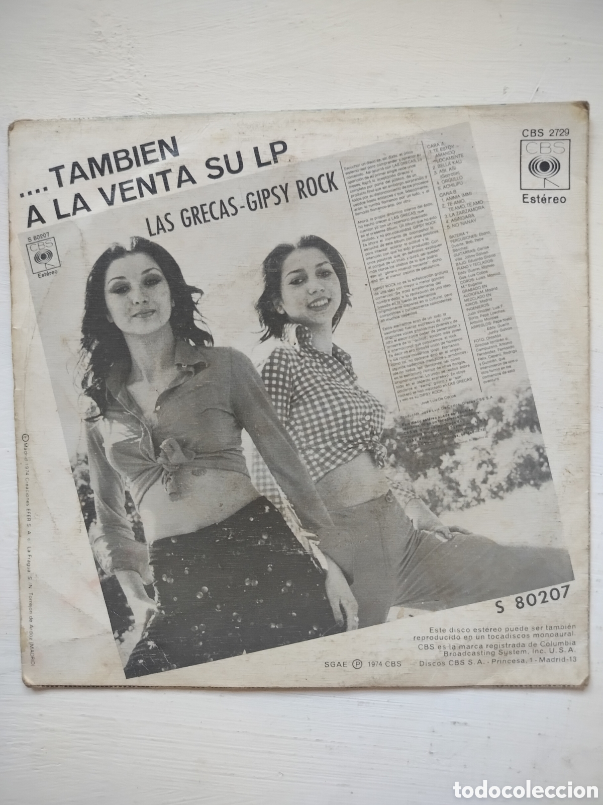 Discos de vinilo: Las Grecas Single 1974 - Foto 2